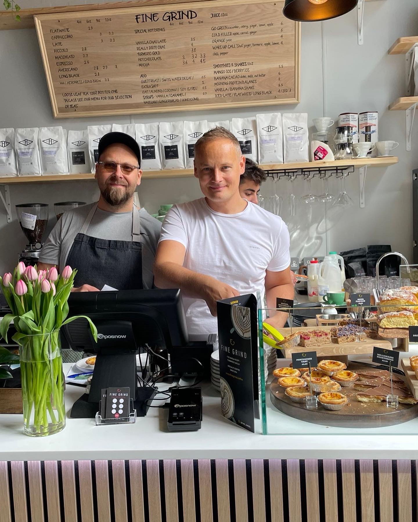 Matt and James behind the Fine Grind bar